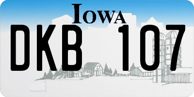 IA license plate DKB107