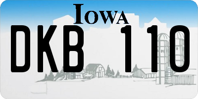 IA license plate DKB110