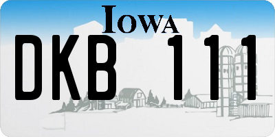 IA license plate DKB111