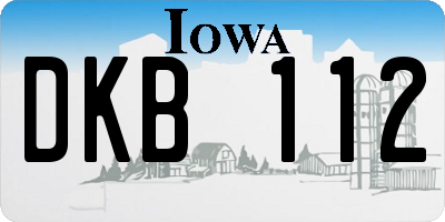 IA license plate DKB112