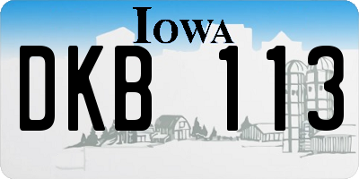IA license plate DKB113