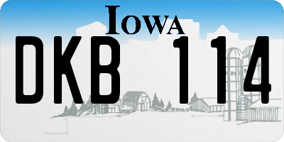 IA license plate DKB114