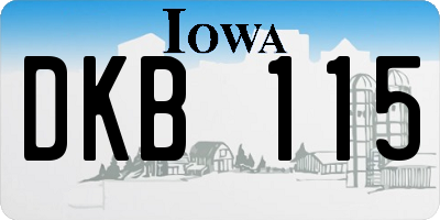 IA license plate DKB115