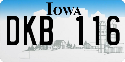 IA license plate DKB116