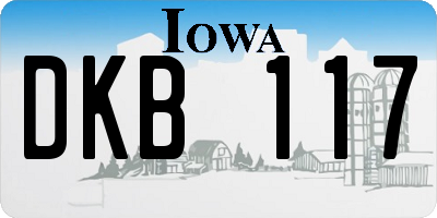 IA license plate DKB117