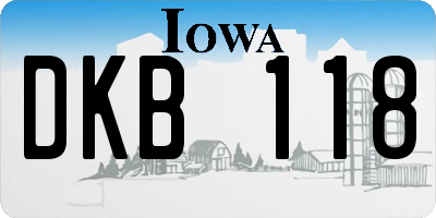 IA license plate DKB118