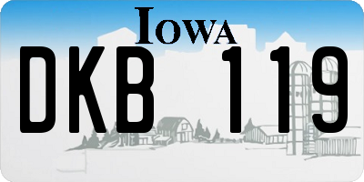 IA license plate DKB119