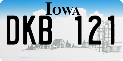 IA license plate DKB121