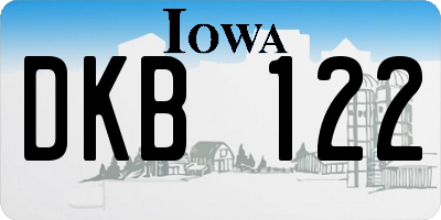 IA license plate DKB122