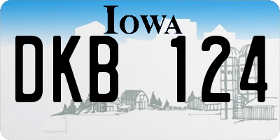 IA license plate DKB124