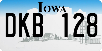 IA license plate DKB128