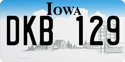 IA license plate DKB129