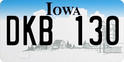 IA license plate DKB130