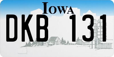 IA license plate DKB131