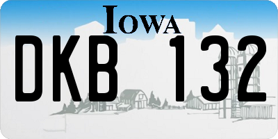 IA license plate DKB132