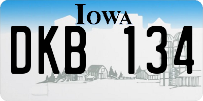 IA license plate DKB134