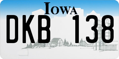 IA license plate DKB138