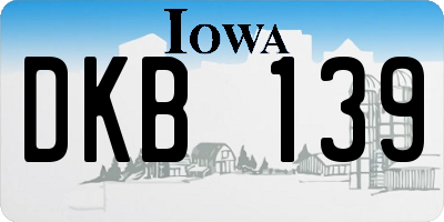 IA license plate DKB139