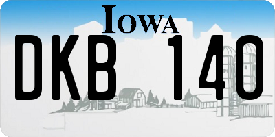 IA license plate DKB140