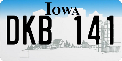 IA license plate DKB141