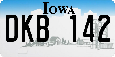 IA license plate DKB142