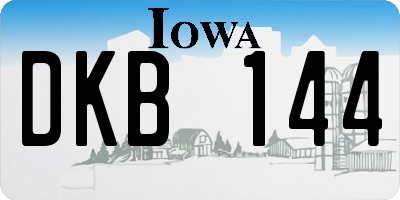 IA license plate DKB144