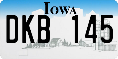 IA license plate DKB145