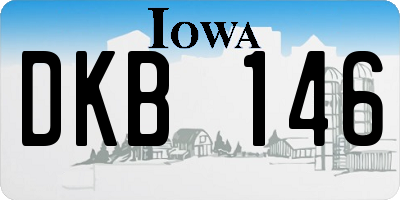 IA license plate DKB146