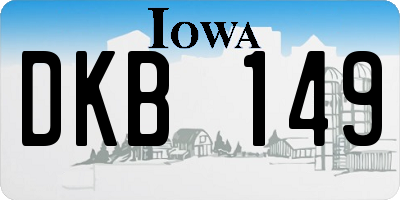IA license plate DKB149