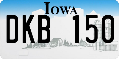 IA license plate DKB150
