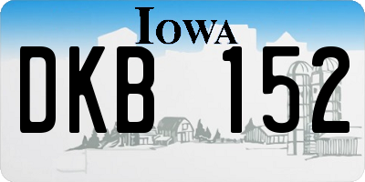 IA license plate DKB152