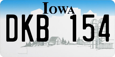 IA license plate DKB154