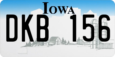 IA license plate DKB156