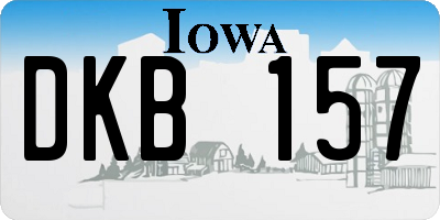 IA license plate DKB157
