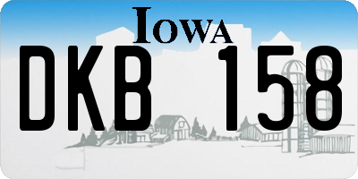 IA license plate DKB158