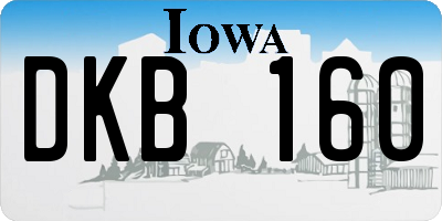 IA license plate DKB160