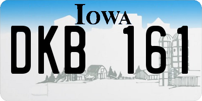 IA license plate DKB161