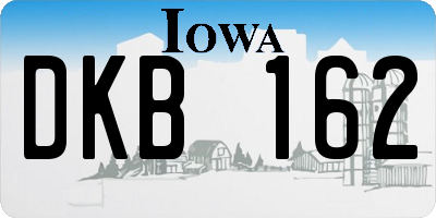 IA license plate DKB162