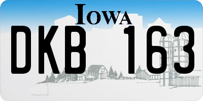 IA license plate DKB163