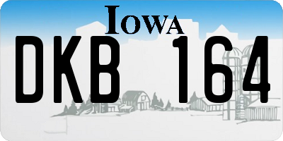 IA license plate DKB164