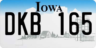 IA license plate DKB165