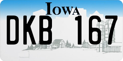 IA license plate DKB167