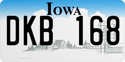 IA license plate DKB168