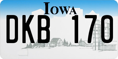 IA license plate DKB170