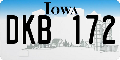 IA license plate DKB172