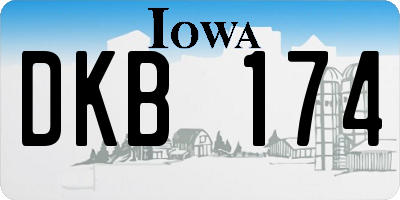 IA license plate DKB174