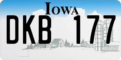IA license plate DKB177