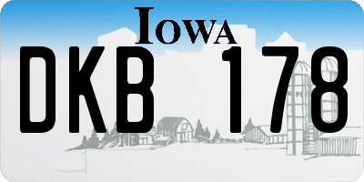 IA license plate DKB178