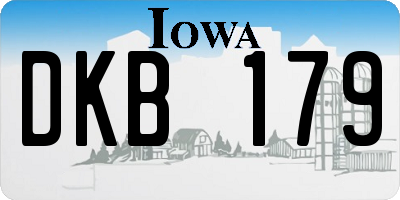 IA license plate DKB179