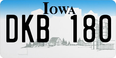 IA license plate DKB180